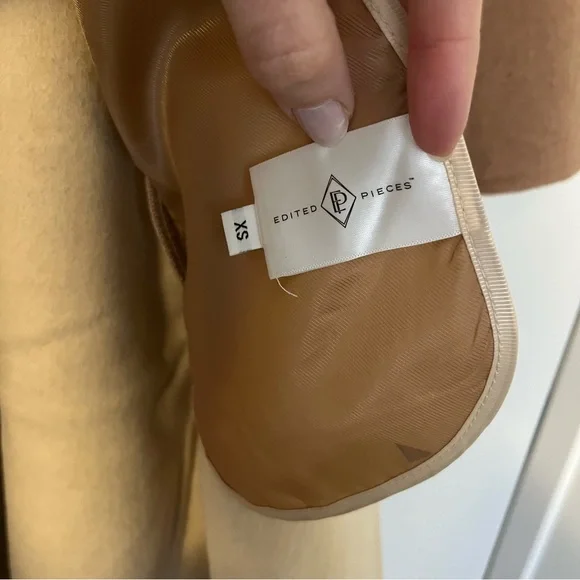 NWT Edited Pieces XS Petite fit Reversible Wool Camel Cream Coat - Picture 2 of 9